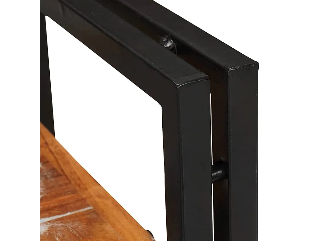 Table de chevet Marron et noir Bois massif récupéré