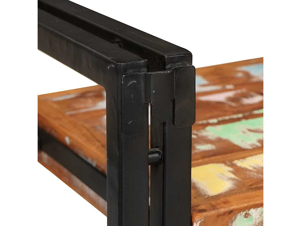 Table de chevet Marron et noir Bois massif récupéré