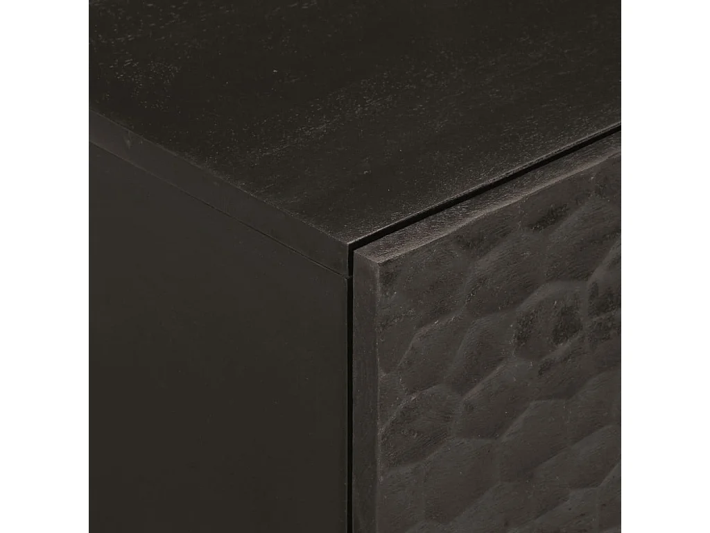 Comodino nero 40x33x46 cm in legno massello di mango