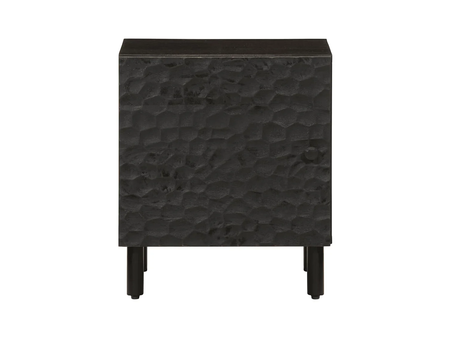 Table de chevet noir 40x33x46 cm bois de manguier solide