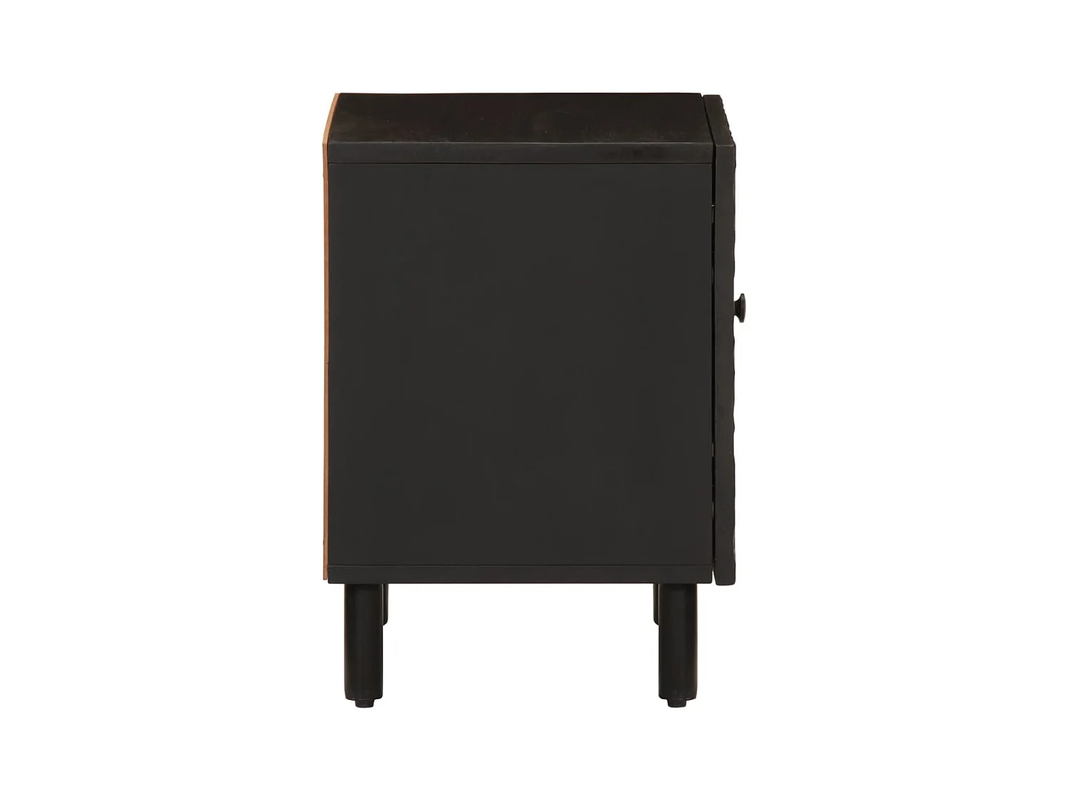 Table de chevet noir 40x33x46 cm bois de manguier solide