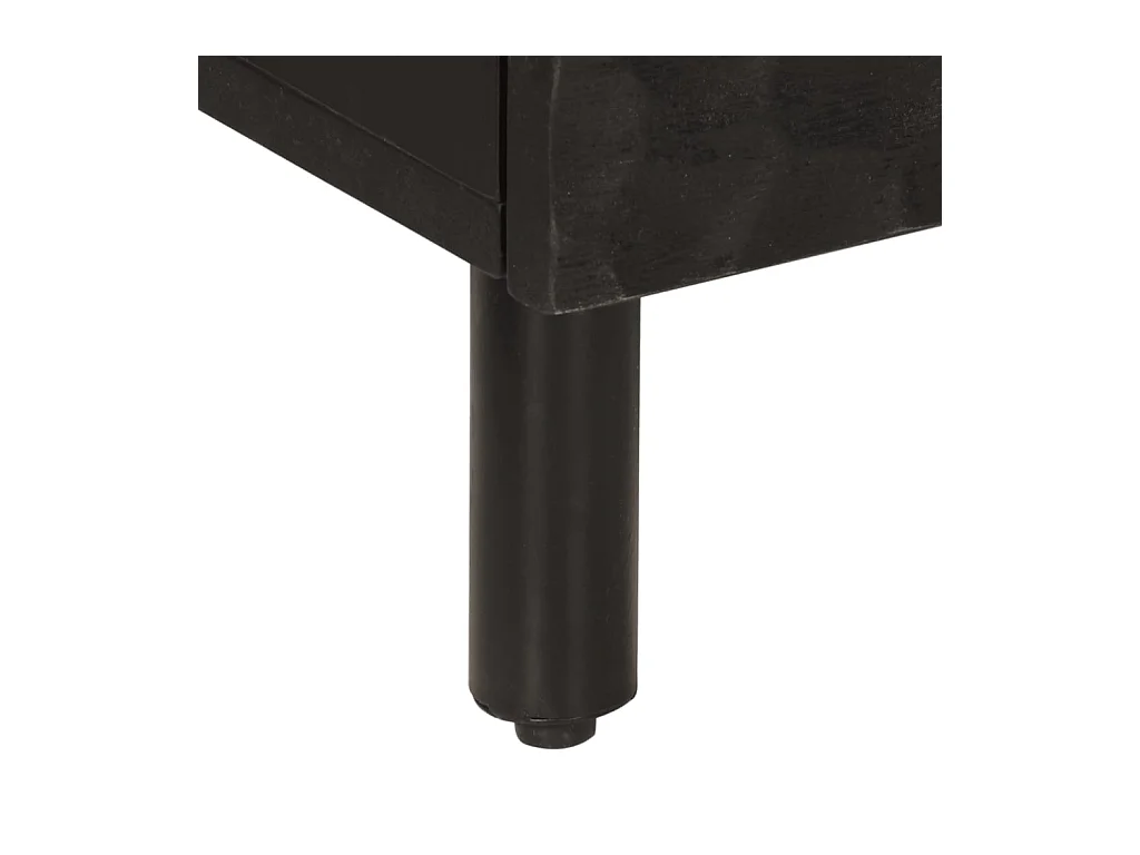 Table de chevet noir 40x33x46 cm bois de manguier solide