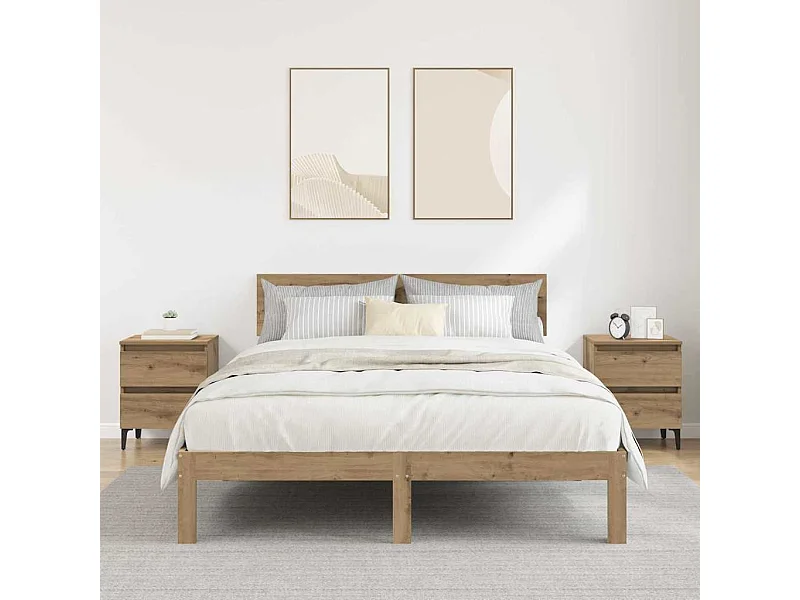 Comodino 2 pezzi in rovere fatto a mano 40 x 35 x 50 cm