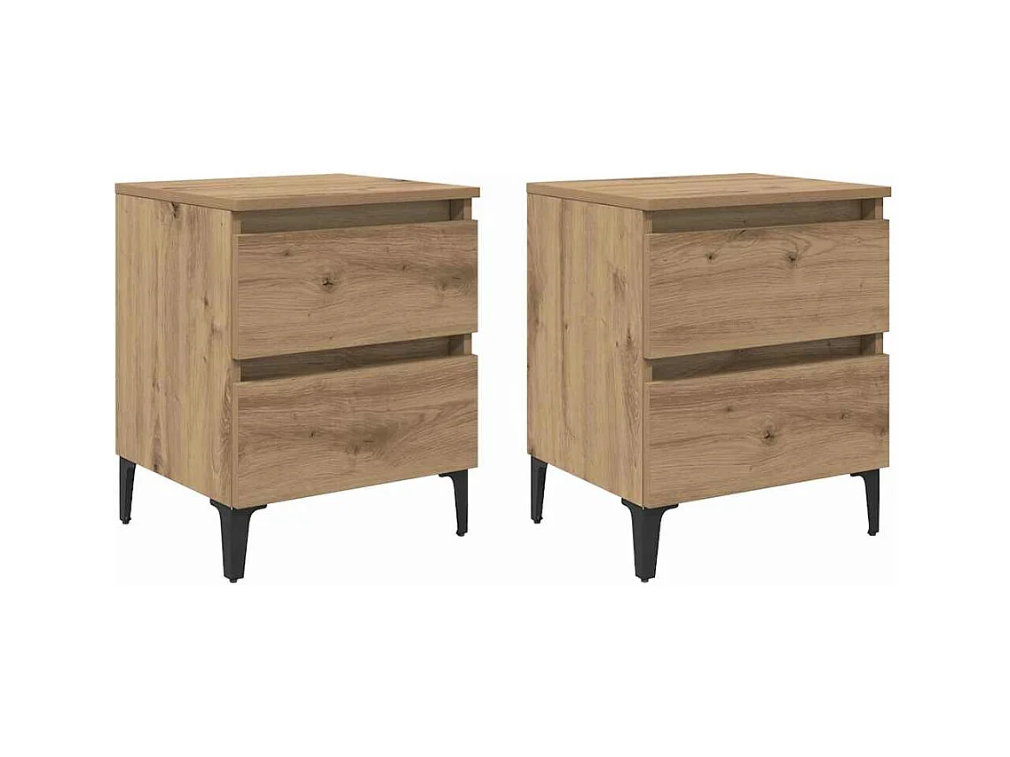 Cabinet de chevet 2 pcs chêne artisanal 40 x 35 x 50 cm