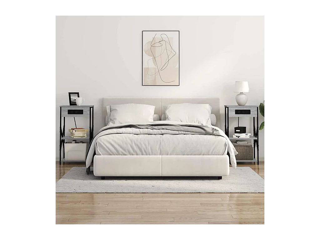 Mesitas de noche 2 piezas Sonoma gris 41 x 31 x 76 cm