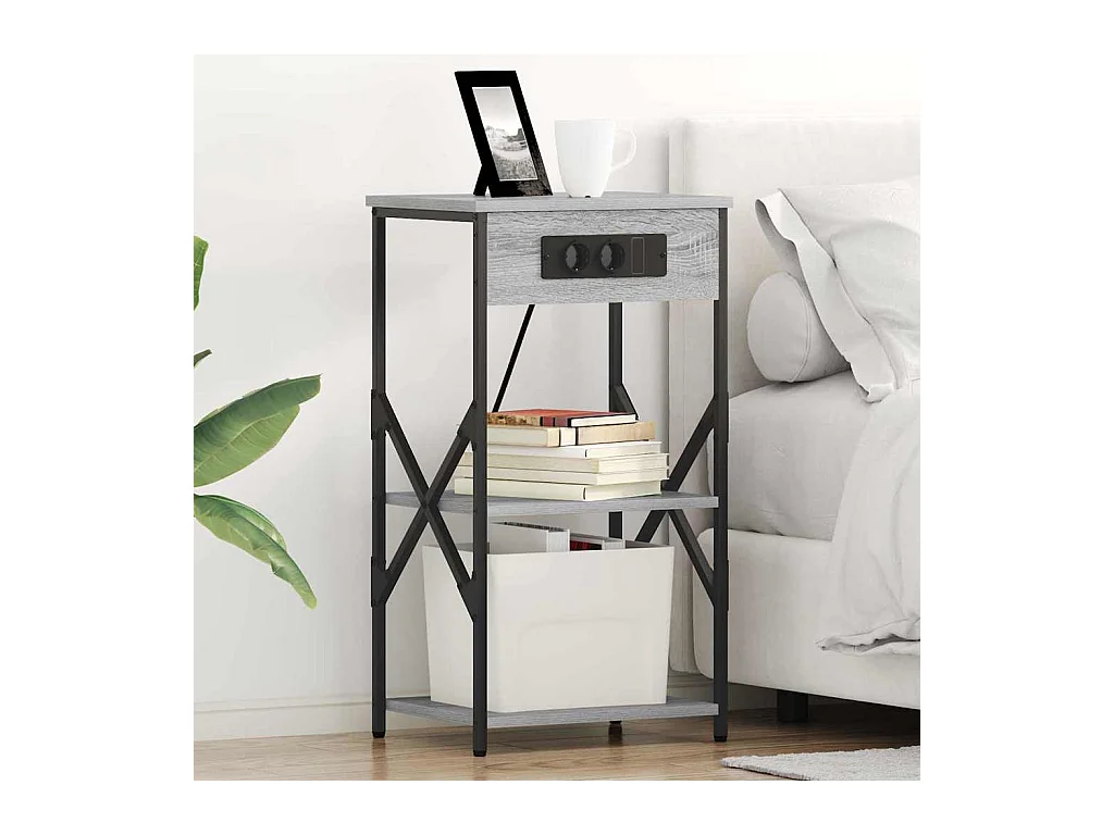 Nachttische 2 Stk. Sonoma grau 41 x 31 x 76 cm