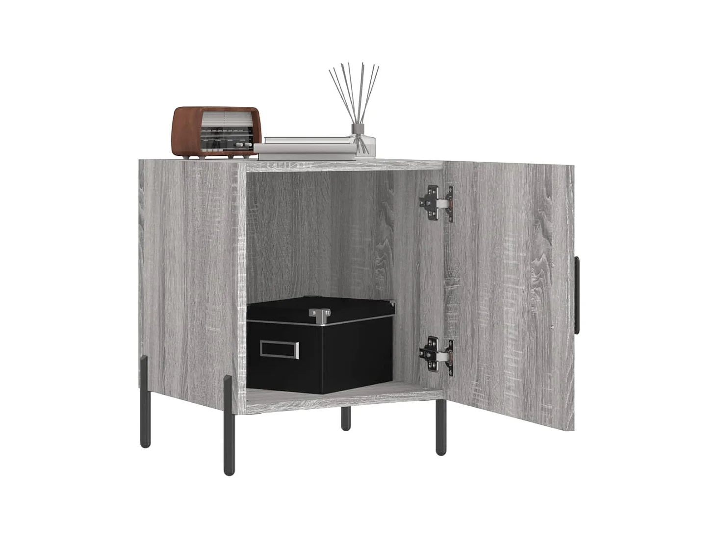 Mesitas de noche 2 piezas gris sonoma 40x40x50cm madera de ingeniería