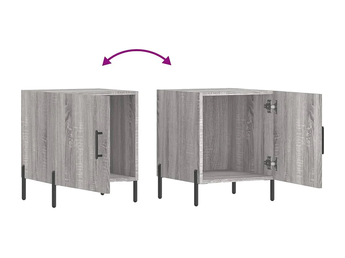 Tables de chevet 2 pcs sonoma gris 40x40x50cm bois d'ingénierie