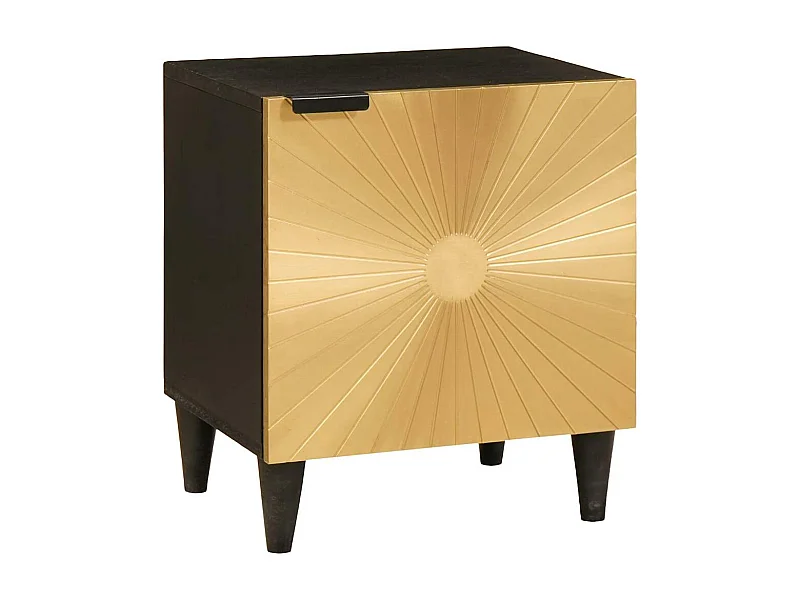 Comodino nero e oro 40 x 33,5 x 46 cm