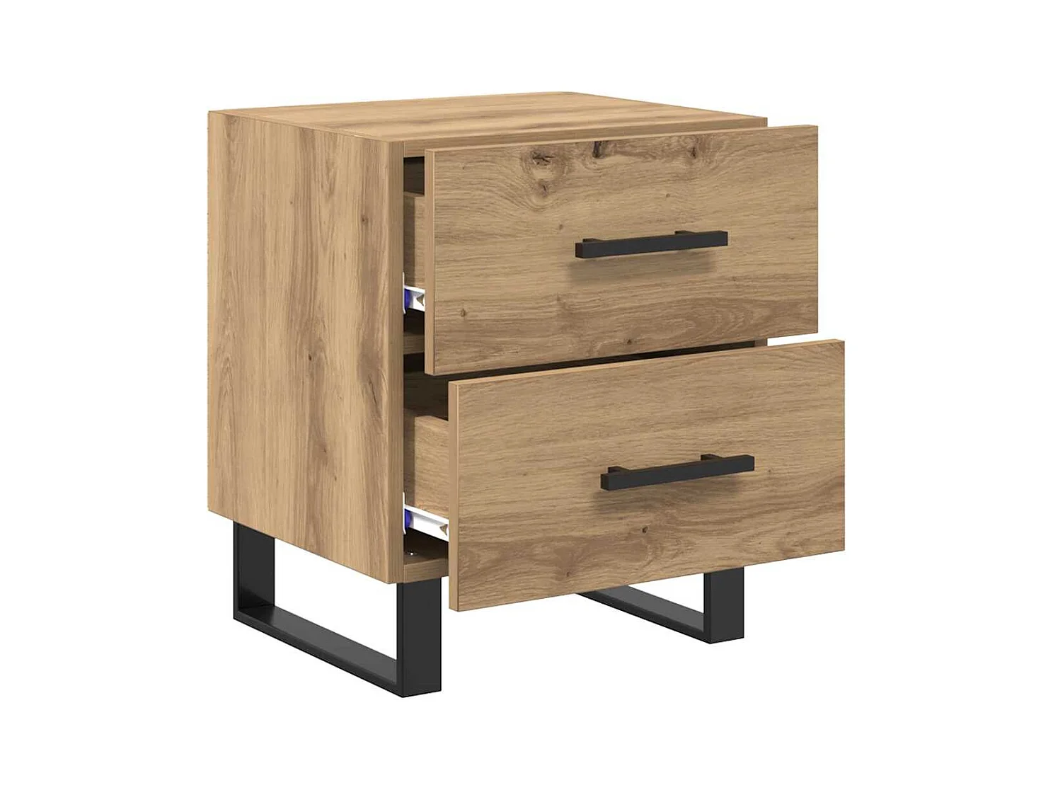 Cabinet de chevet avec tiroir chêne artisanal 40 x 35 x 47.5 cm