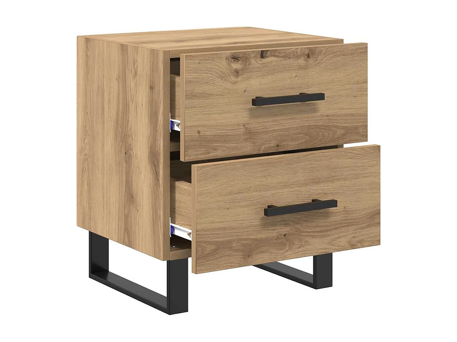 Cabinet de chevet avec tiroir chêne artisanal 40 x 35 x 47.5 cm