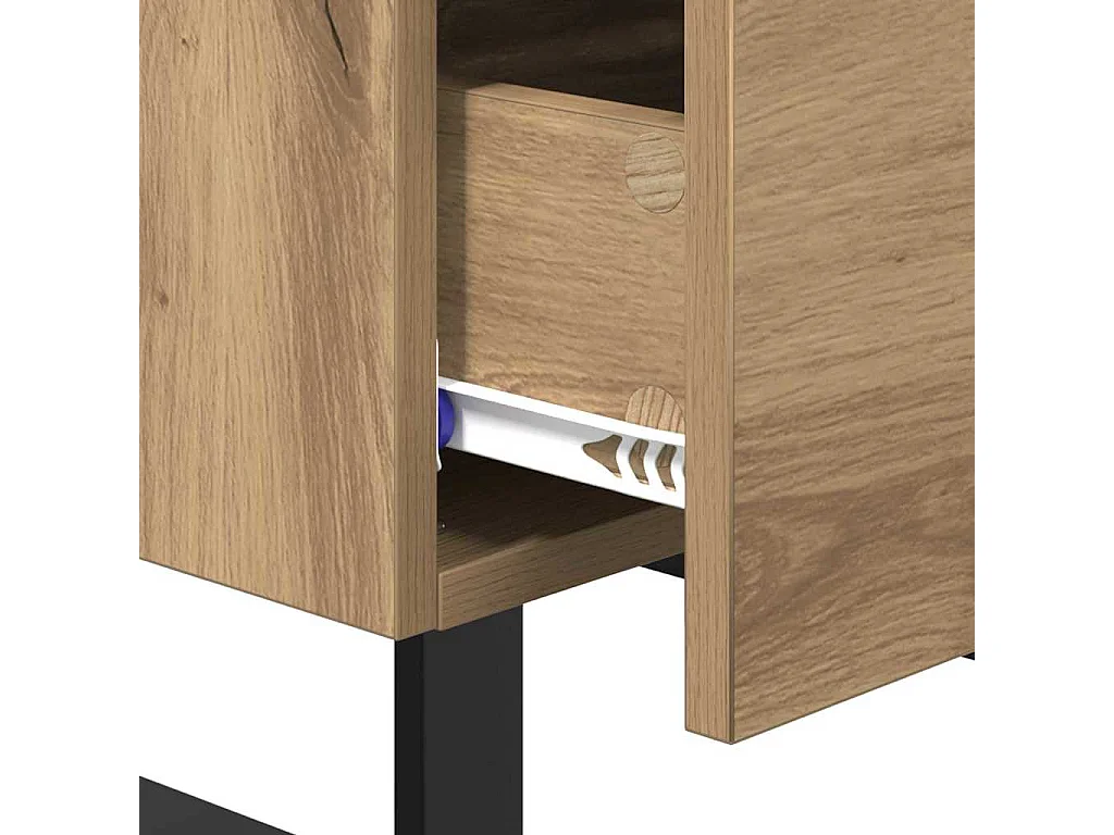 Cabinet de chevet avec tiroir chêne artisanal 40 x 35 x 47.5 cm