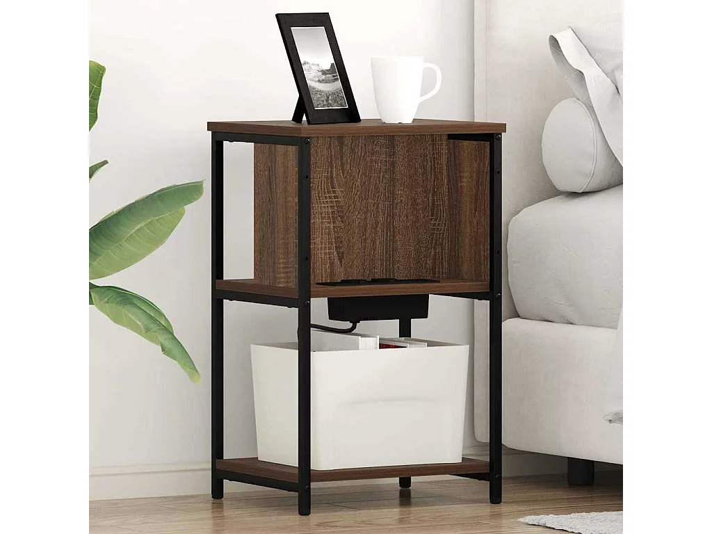 Comodino 2 pezzi Rovere marrone 38 x 31 x 61 cm