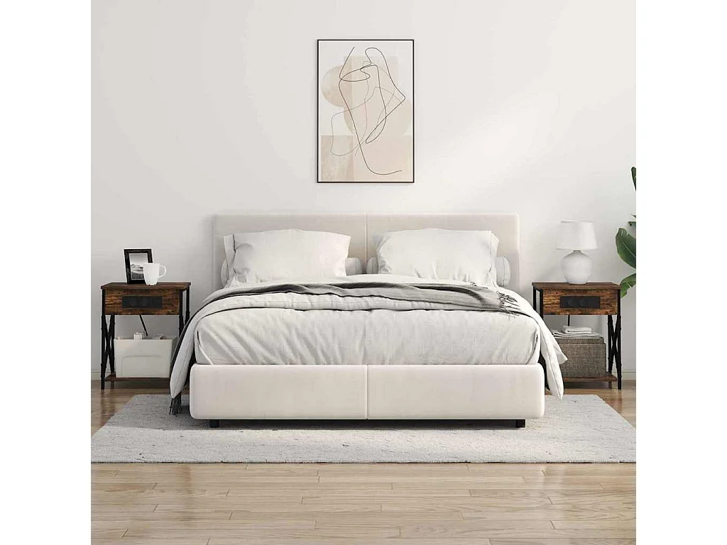 Cabinet de chevet avec tiroir 2 pcs Chêne fumé 41 x 31 x 51 cm