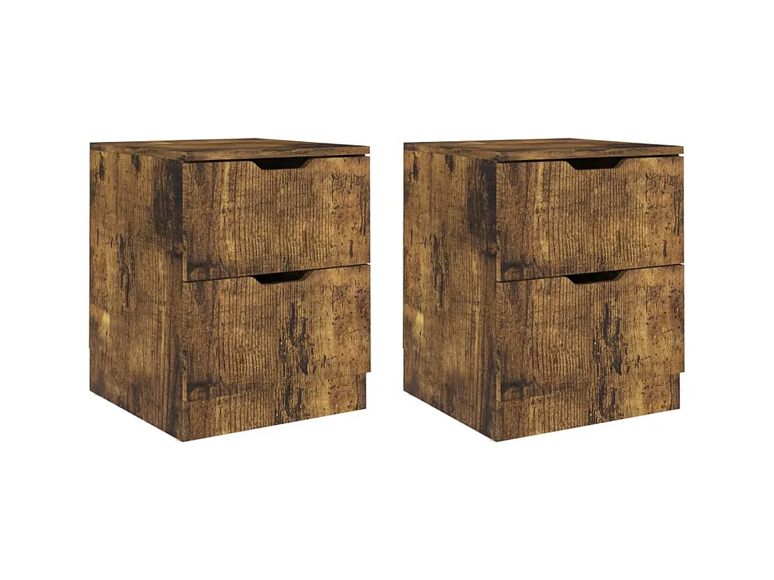 Mesitas de noche 2 piezas roble ahumado 40x40x50 cm madera de ingeniería