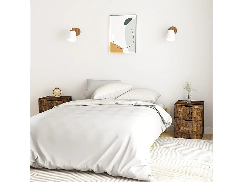 Comodini 2 pezzi rovere affumicato 40x40x50 cm legno ingegnerizzato