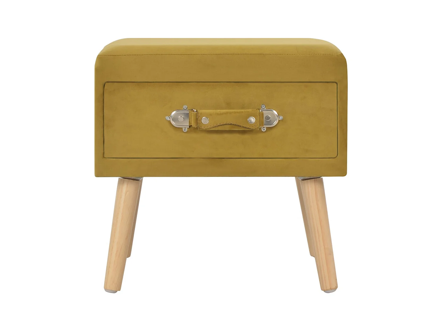 Nachtkastjes 2 stuks Mosterd 40x35x40 cm Fluweel