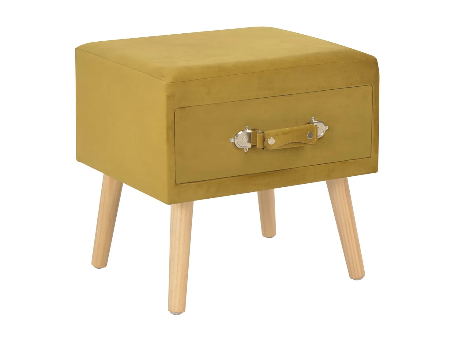 Comodini 2 pz Senape 40x35x40 cm Velluto