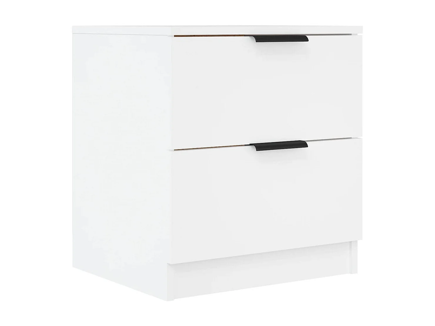 Tables de chevet 2 pcs Blanc Bois d'ingénierie