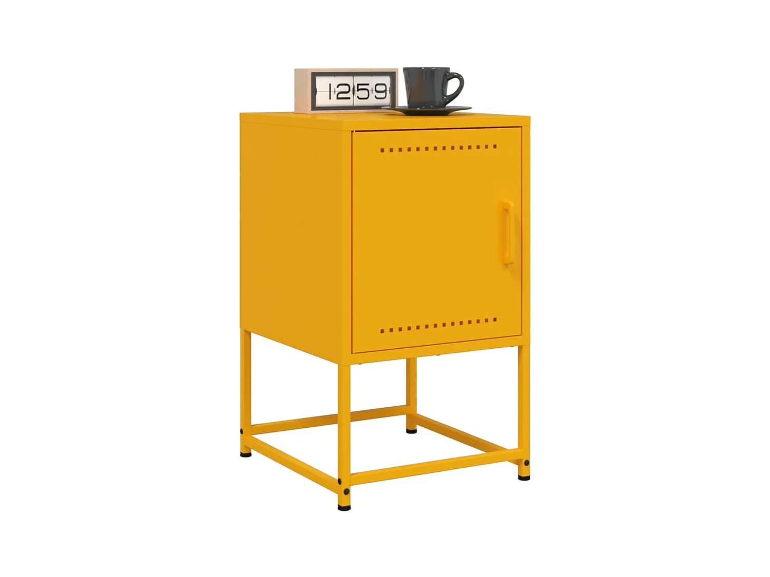 Mosterdgeel nachtkastje 36x39x60,5 cm staal