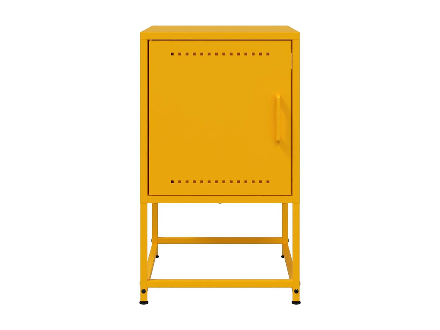 Comodino giallo senape 36x39x60,5 cm in acciaio