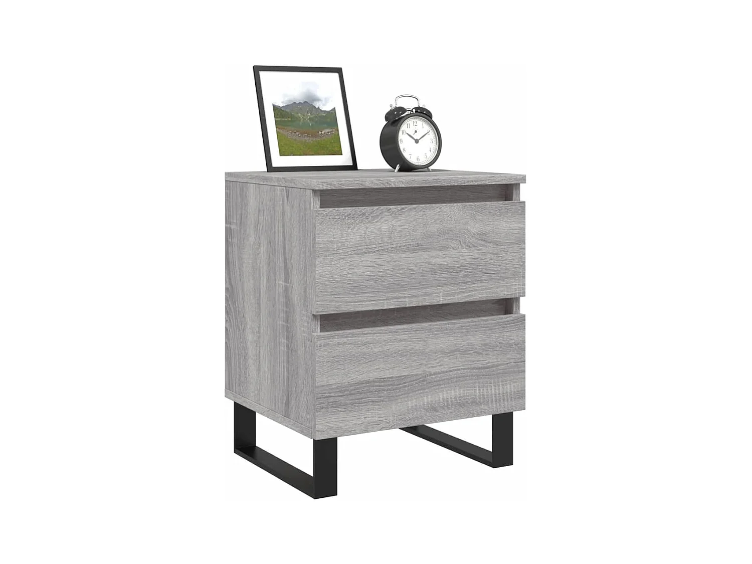 Mesita de noche Sonoma gris 40x35x50 cm madera de ingeniería