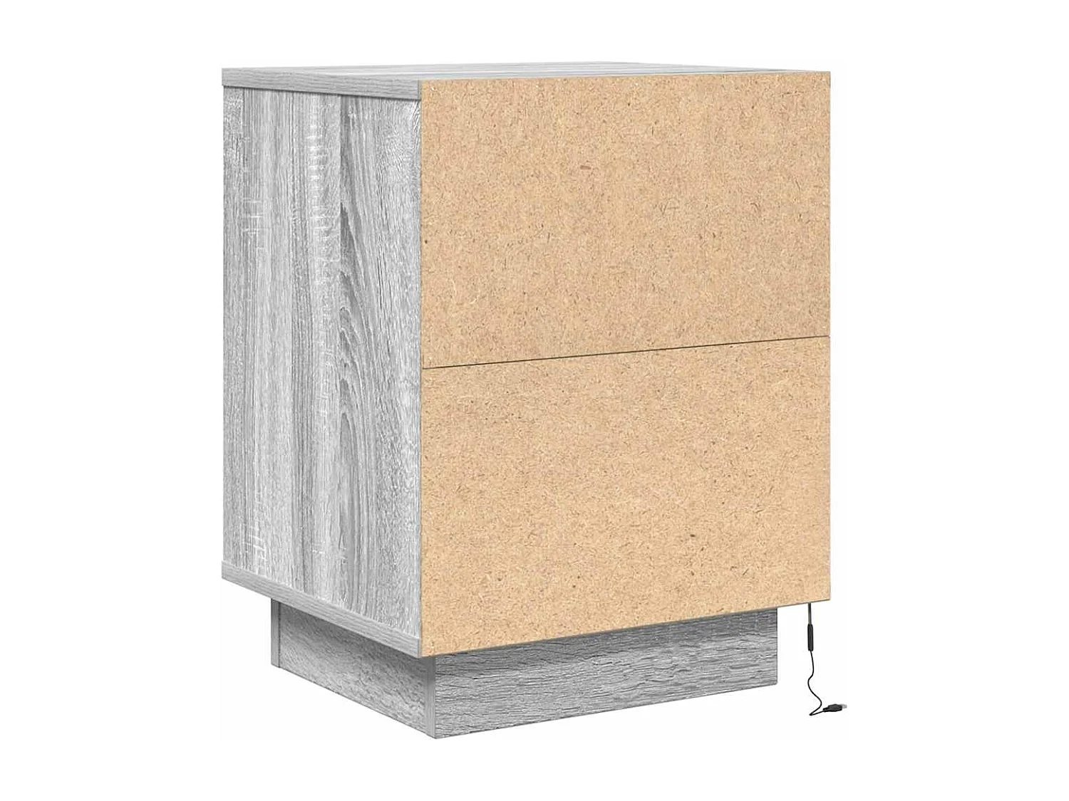 Comodini con luci LED 2 pezzi grigio sonoma 38x34x50cm