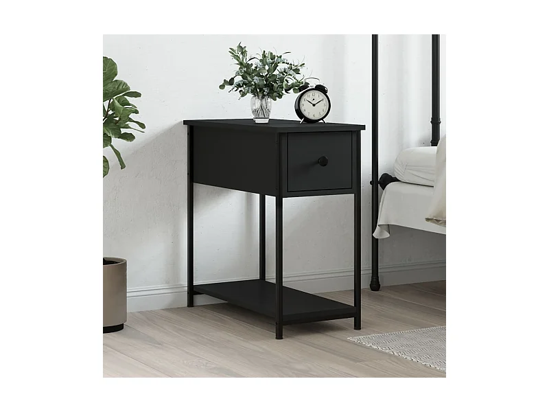 Comodino nero 30x60x60 cm Legno ingegnerizzato