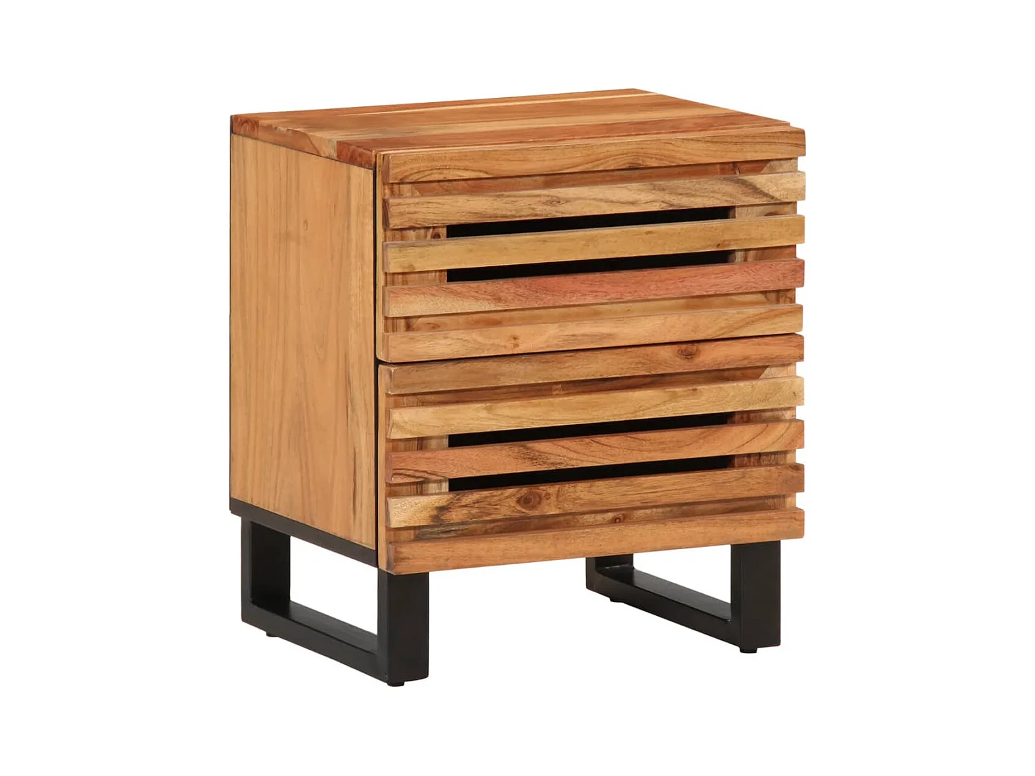 Comodino 40x34x46 cm in legno massello di acacia