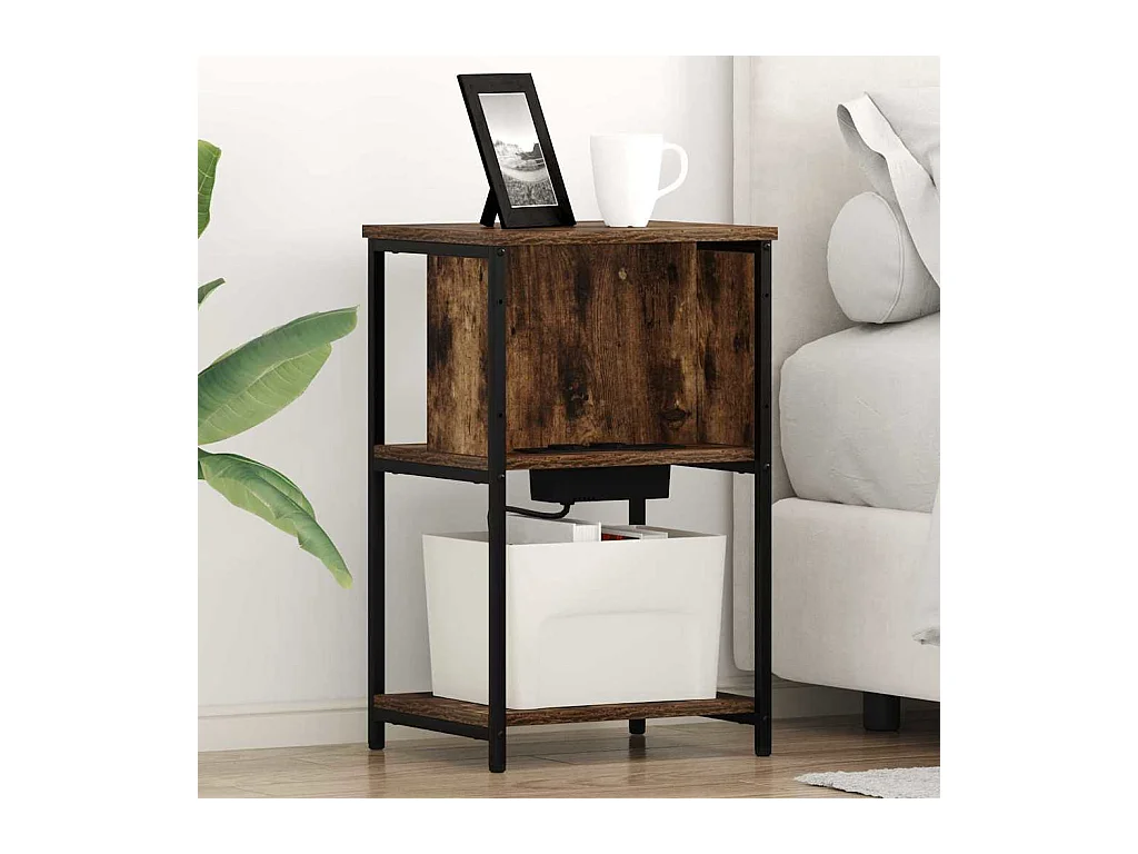 Cabinet de chevet 2 pcs Chêne fumé 38 x 31 x 61 cm
