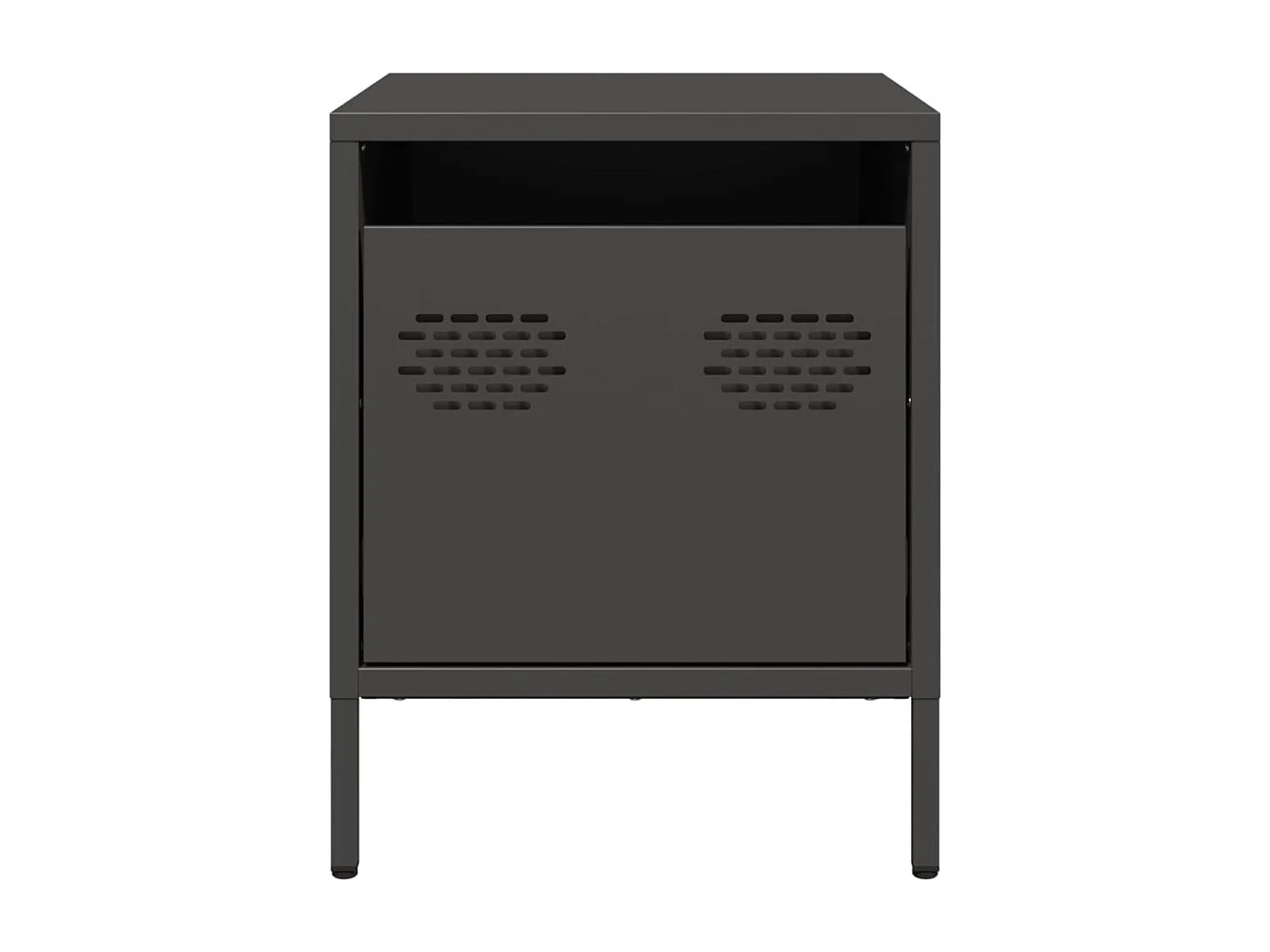 Comodino nero 35x39x43,5 cm in acciaio