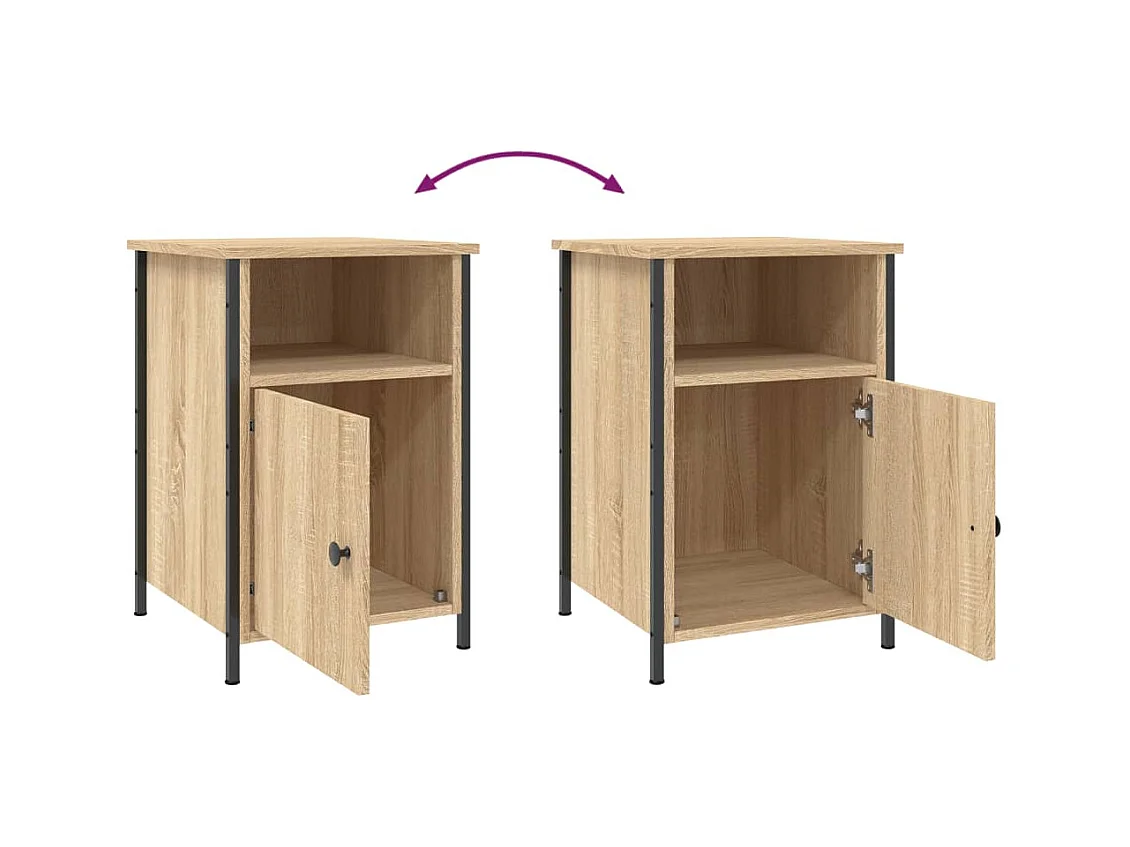 Mesitas de noche 2 piezas roble sonoma 40x42x60cm madera de ingeniería