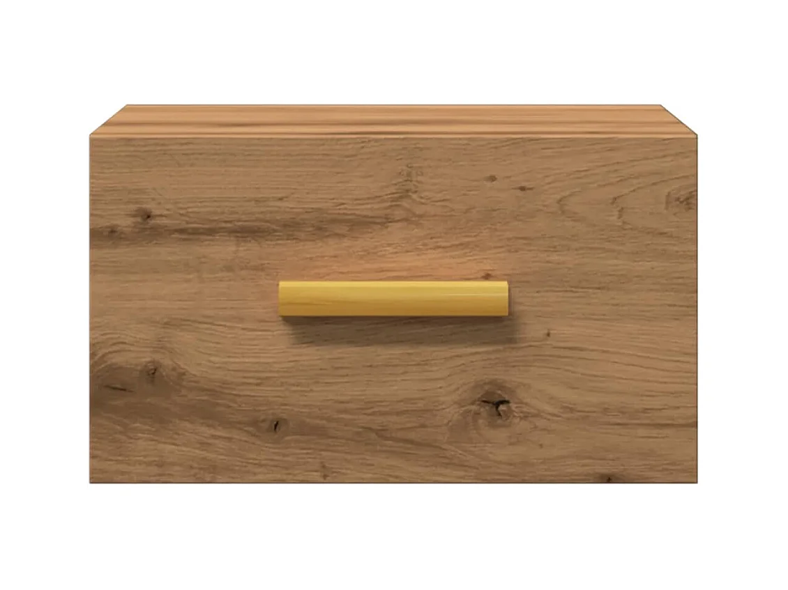 Comodini da parete 2 pezzi in rovere artigianale 35x35x20 cm