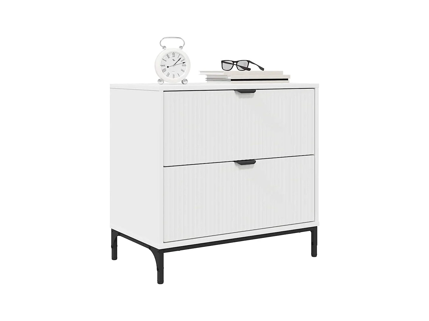 Mesita de noche Blanca 63,5 x 36 x 61 cm Madera de ingeniería