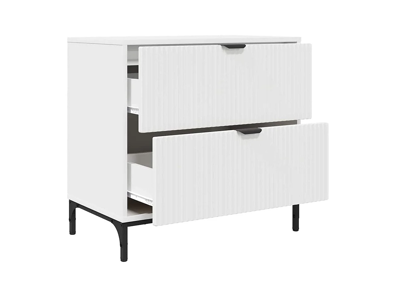 Mesita de noche Blanca 63,5 x 36 x 61 cm Madera de ingeniería