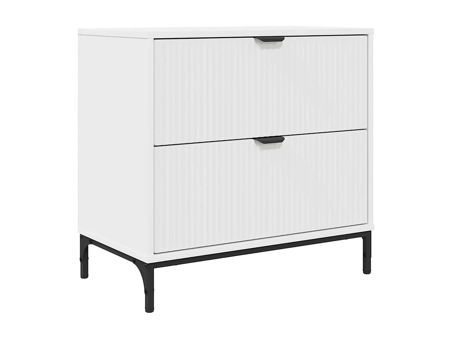 Table de chevet Blanc 63,5 x 36 x 61 cm Bois d'ingénierie