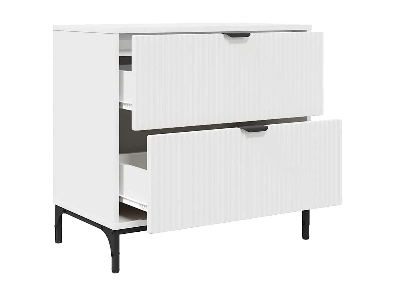 Table de chevet Blanc 63,5 x 36 x 61 cm Bois d'ingénierie