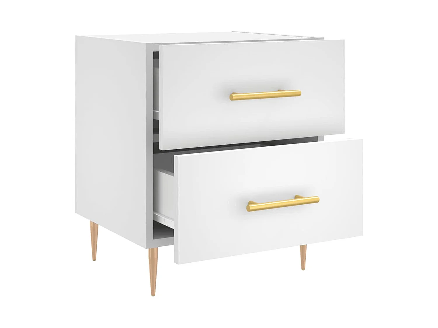 Tables de chevet 2 pcs blanc 40x35x47,5 cm bois d’ingénierie