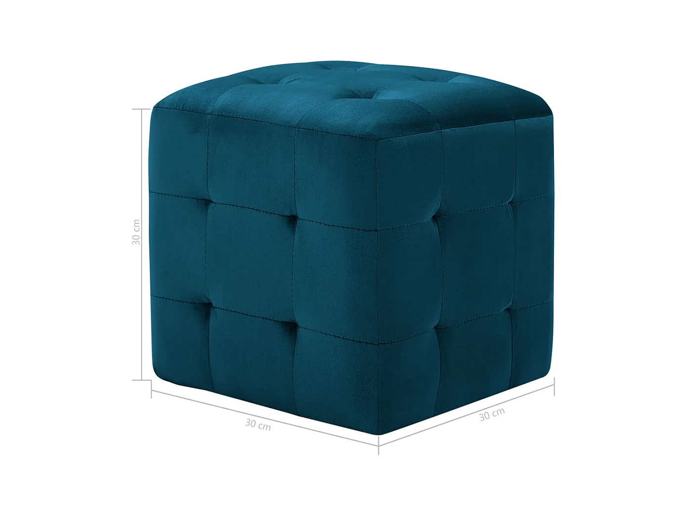 2 stuks nachtkastjes blauw 30x30x30 cm fluwelen stof