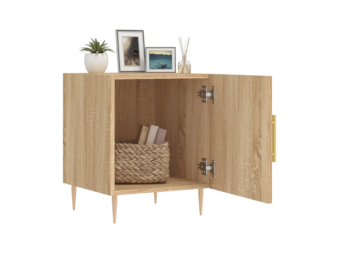 Nachtkastjes 2 stuks Sonoma eiken 40x40x50 cm bewerkt hout