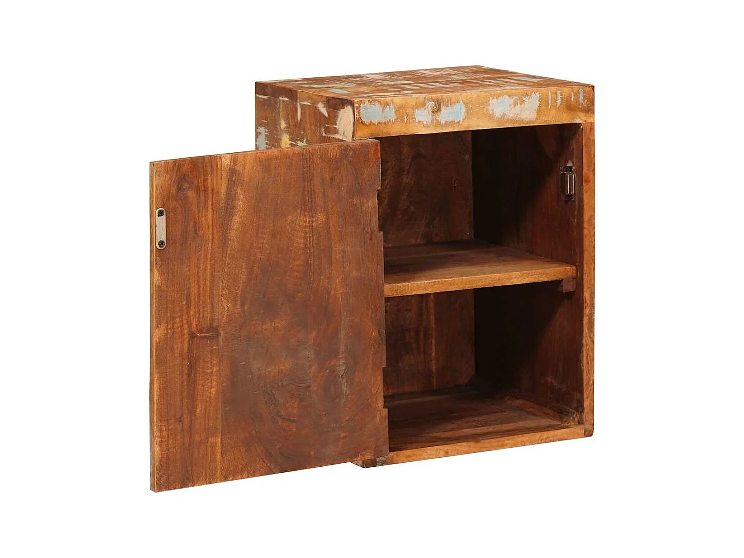 Comodino 2 pezzi in legno massello di recupero marrone