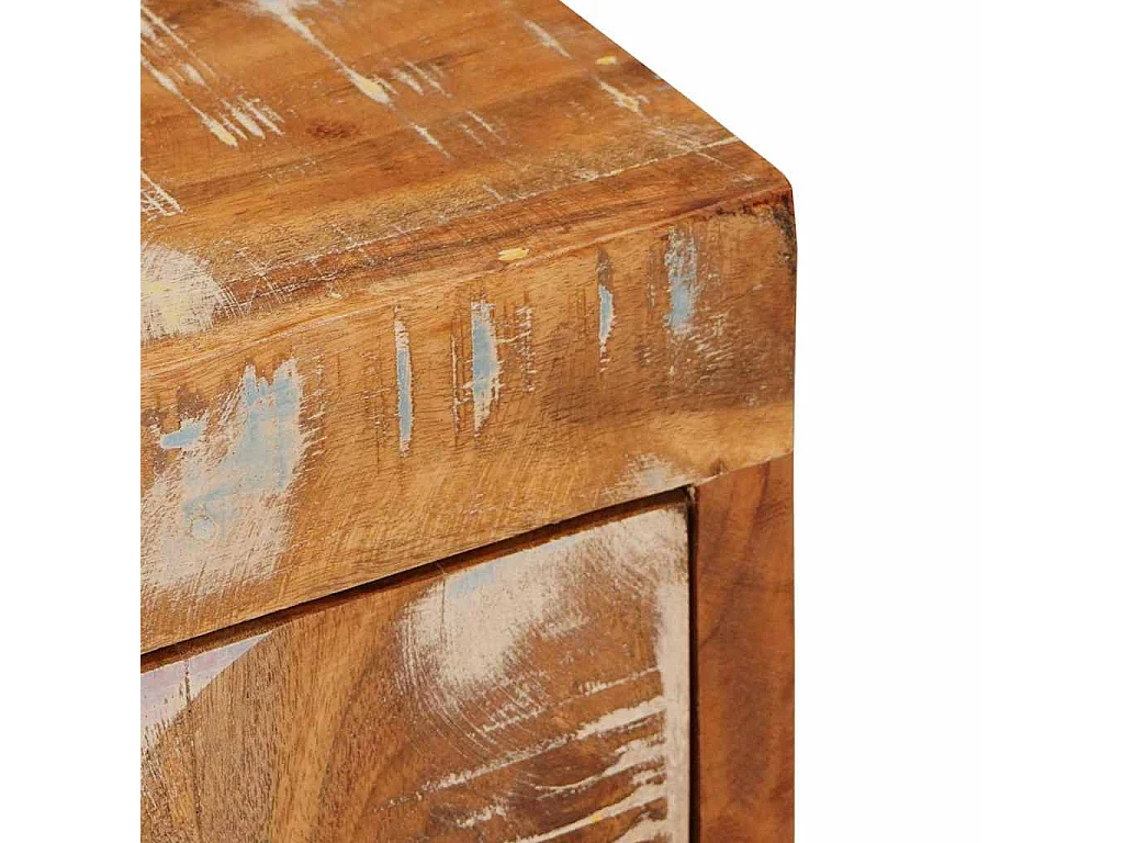 Comodino 2 pezzi in legno massello di recupero marrone