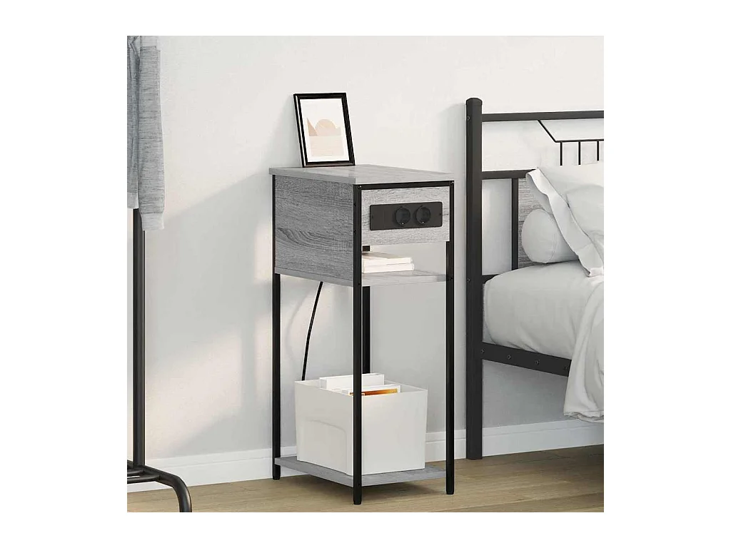 Comodino grigio Sonoma 28,1 x 40,9 x 75 cm