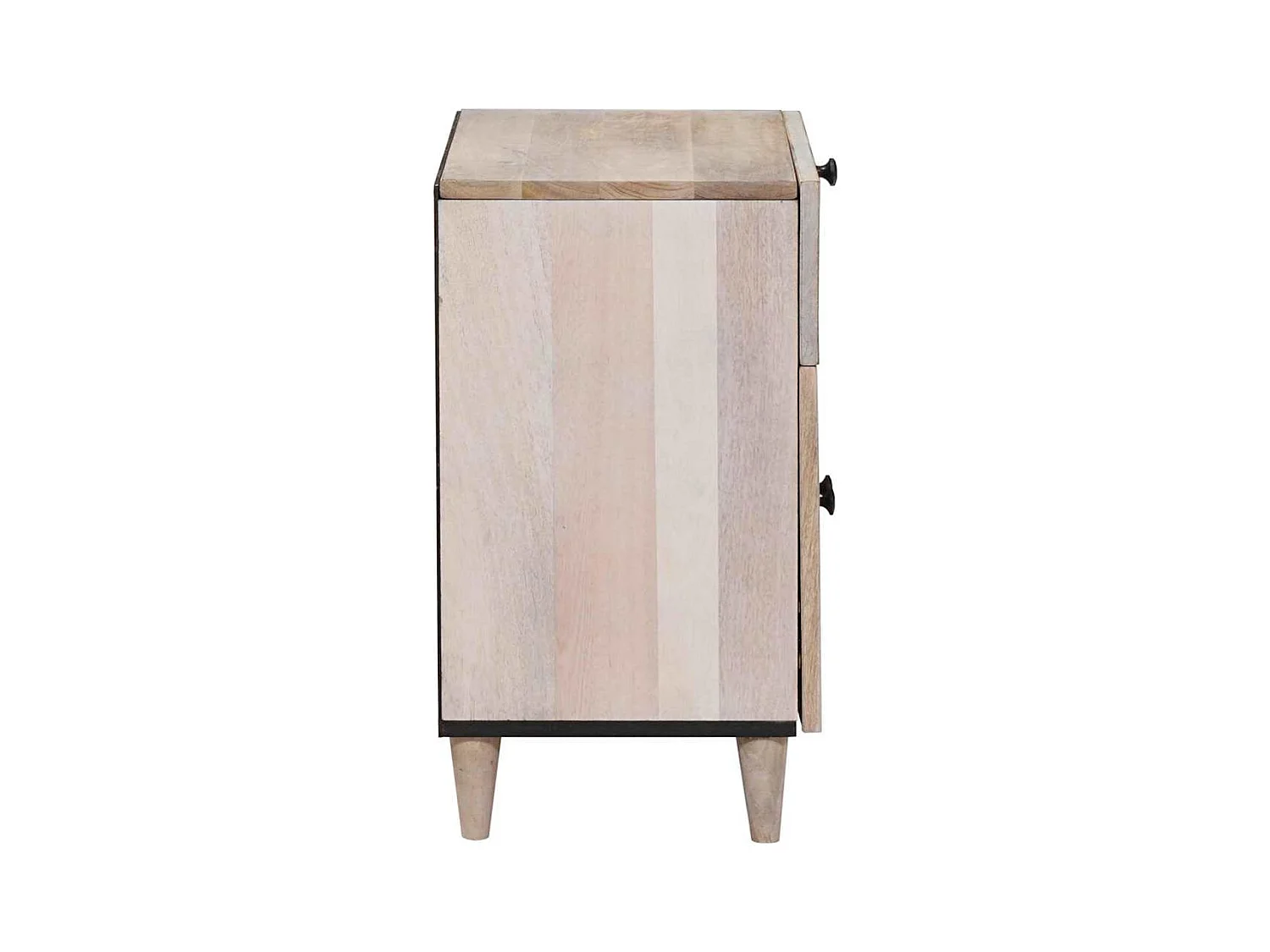 Table de chevet Beige 50 x 33 x 60 cm bois de manguier massif