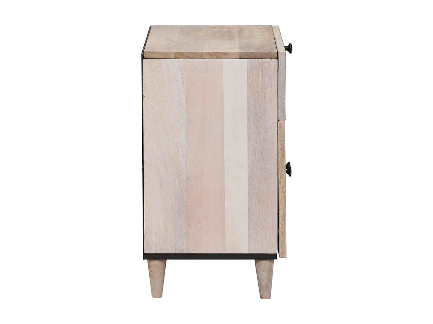 Beige nachtkastje 50 x 33 x 60 cm massief mangohout