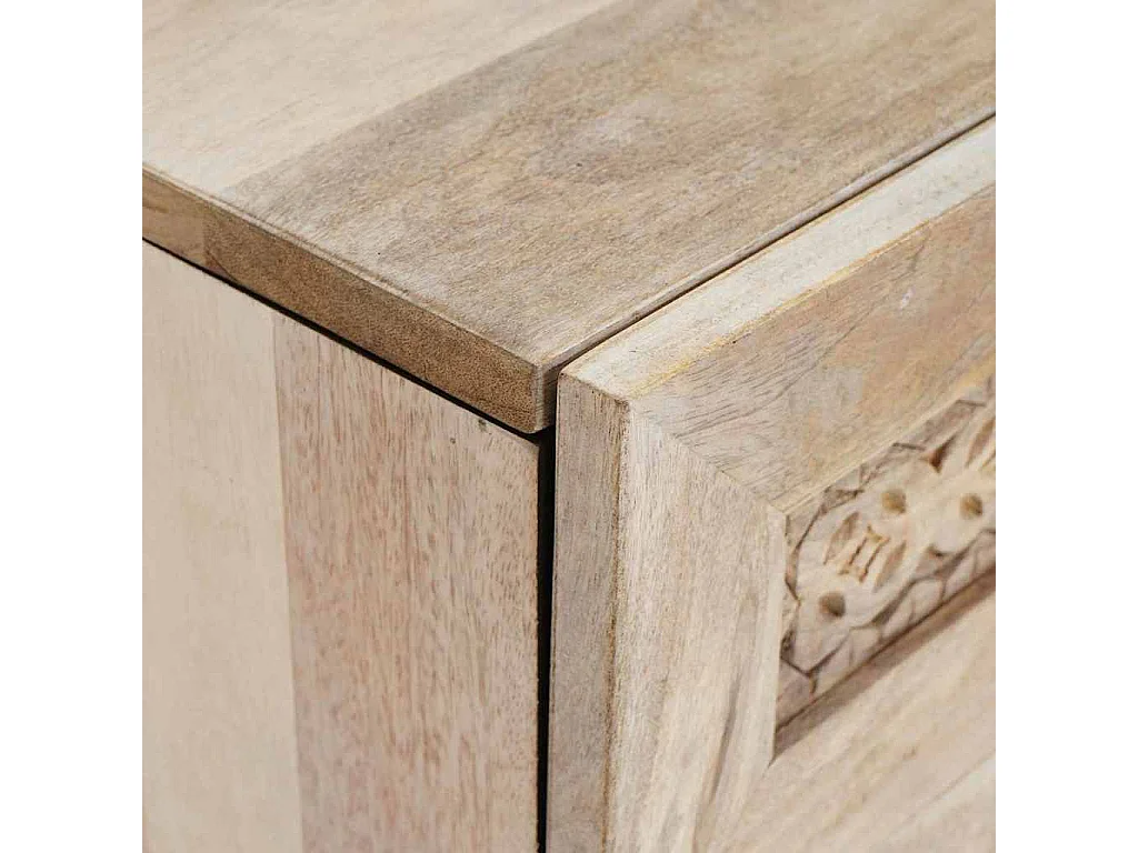 Beige nachtkastje 50 x 33 x 60 cm massief mangohout