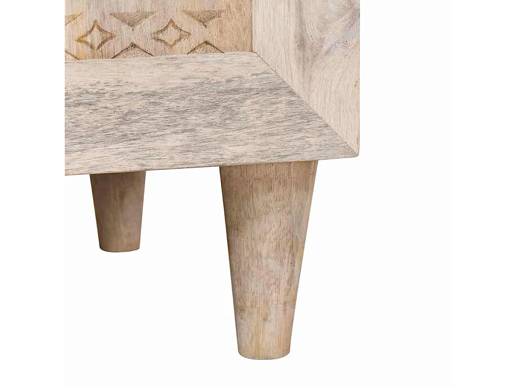 Beige nachtkastje 50 x 33 x 60 cm massief mangohout