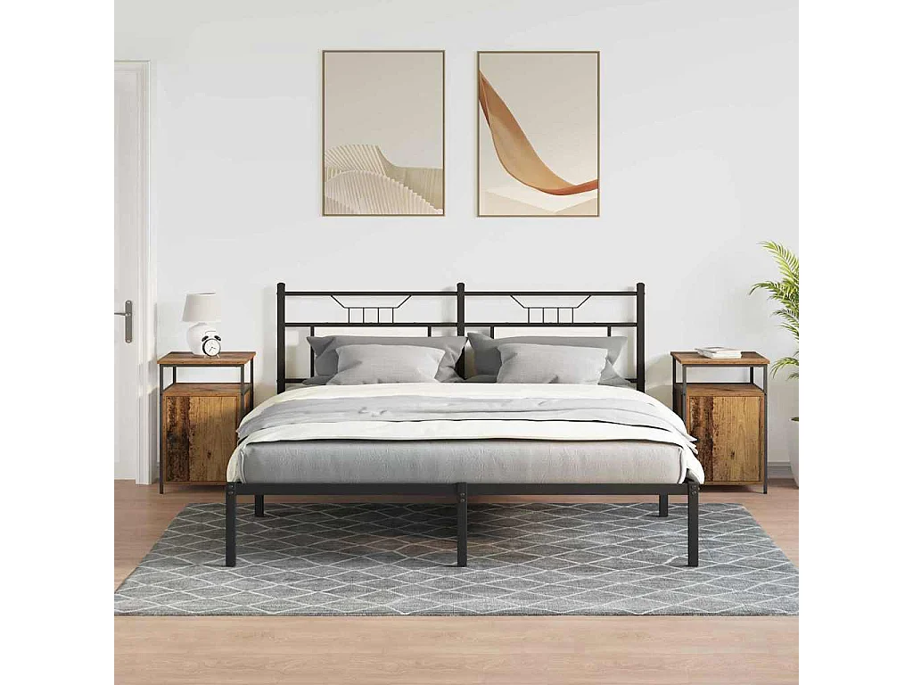 Cabinet de chevet 2 pcs Vieux bois Bois d'ingénierie