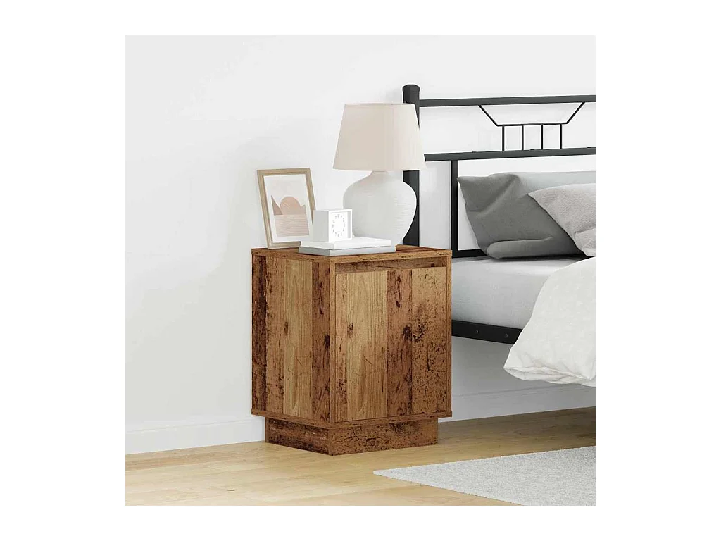 Comodino con 2 pezzi in legno antico 39 x 34,5 x 50 cm