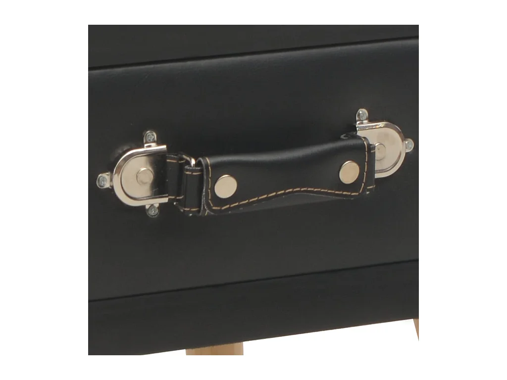 Zwart nachtkastje 40x35x40 cm Kunstleer